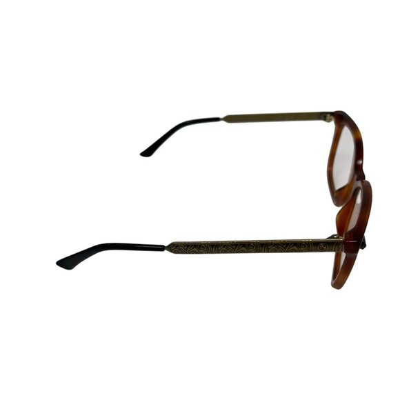 Gucci GG0218O 003 51mm Brown Havana Antique Gold Eyeglasses RX Frames Italy New main image 10